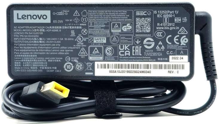 Laptop Charger Lenovo 65W 20v 3.25 yellow USB
