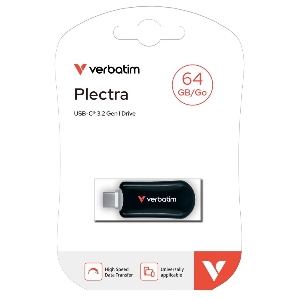 Verbatim Plectra USB C  Flash Drive Black 64gb