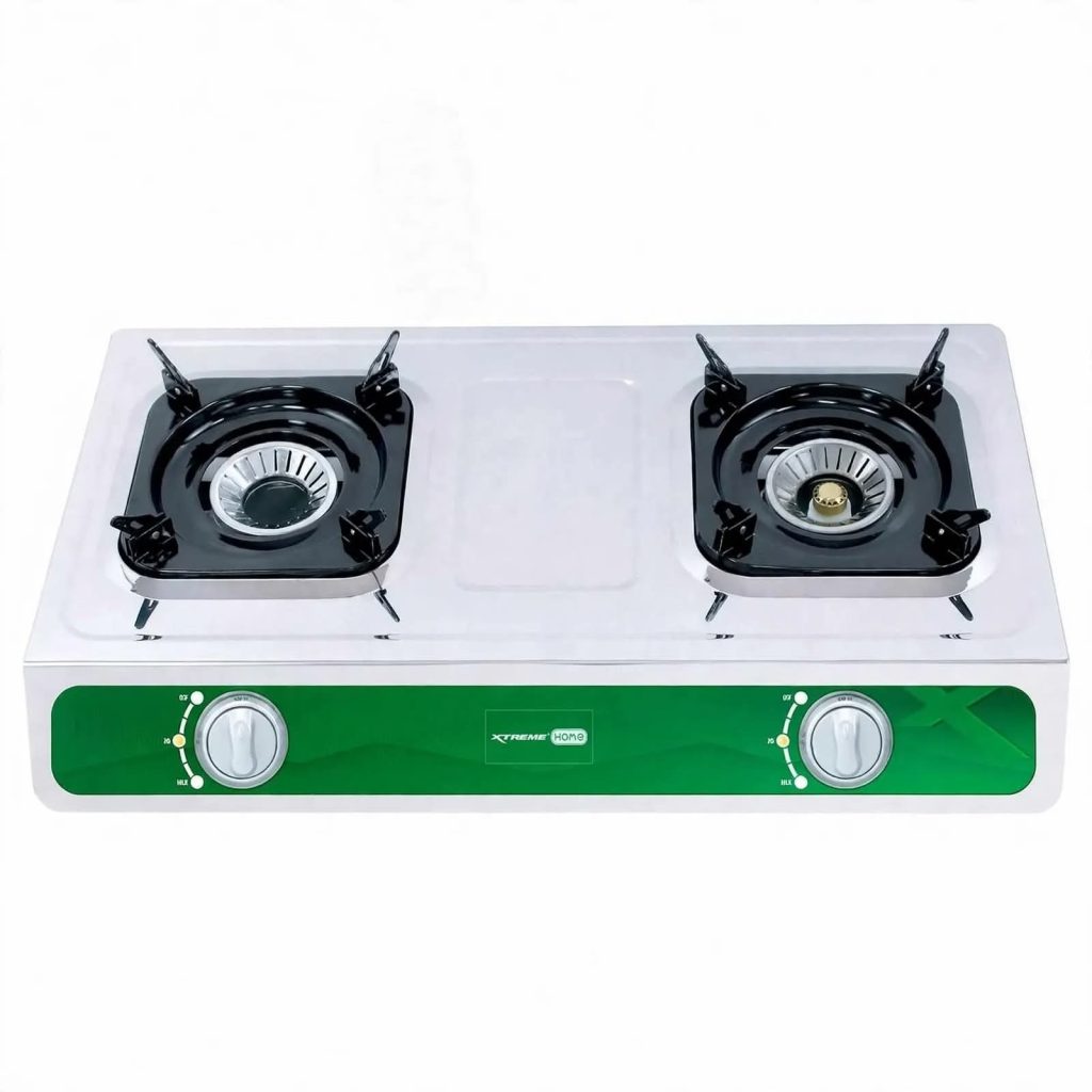 Xtreme Gas Stove Double Burner Enamel Pan support